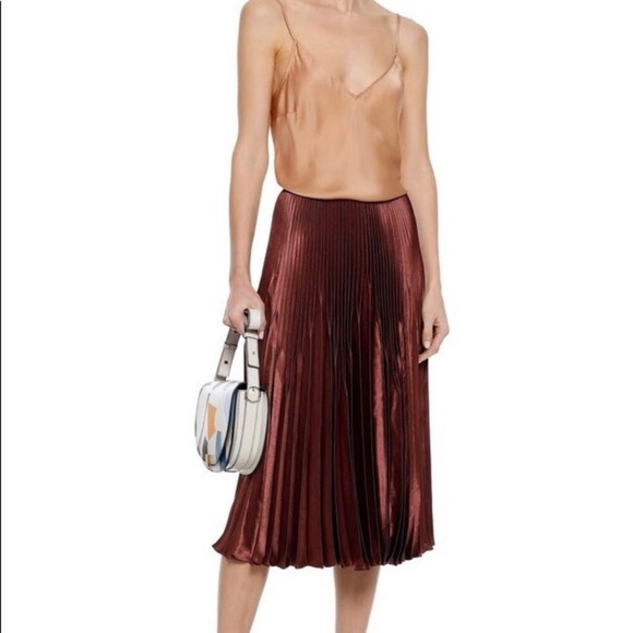 NEW Vince Chevron pleated midi skirt - Picture 3 of 8